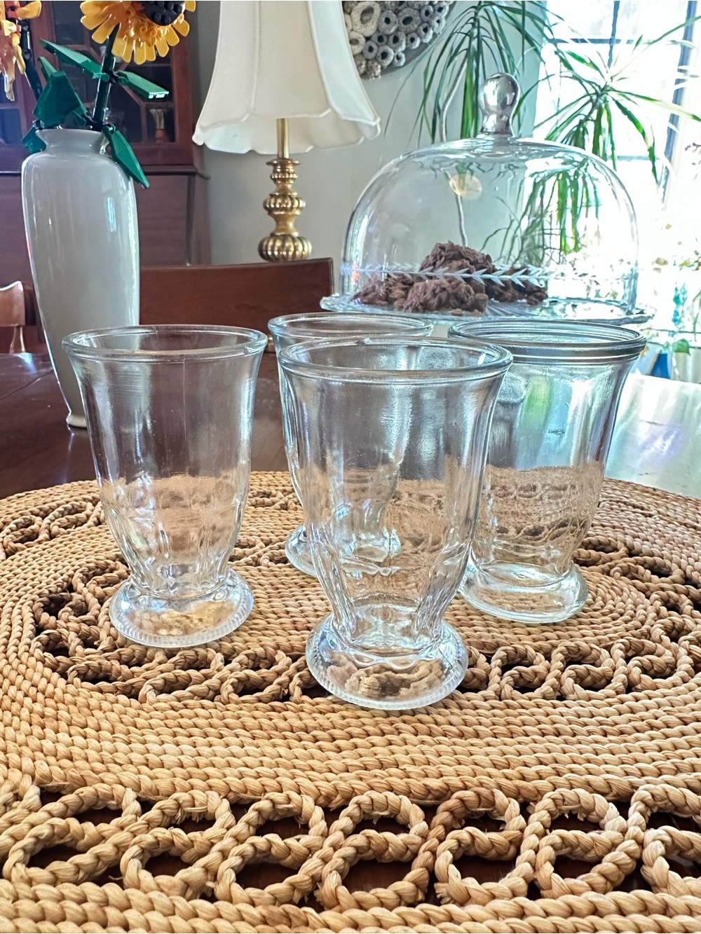 Vintage Sau-Sea Shrimp Cocktail Juice Glasses Set 4 MCM